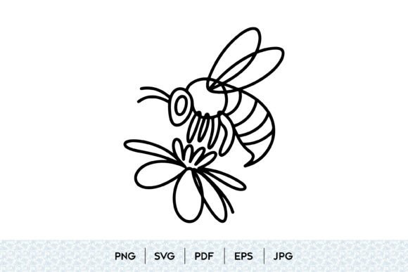 Bee Flower Line Art SVG: Elevating Modern Design with Minimalist Nature Illustrations