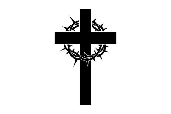 Black Gothic Cross with Thorn Crown Mini: A Versatile Design Asset for Modern Creators