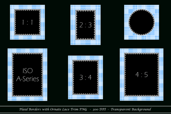 Blue Plaid Border with Ornate Lace Trim: A Practical Guide for Digital Creators