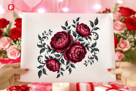 Botanical Dark Gothic Red Flower PNG: Elevating Design with Dramatic Elegance