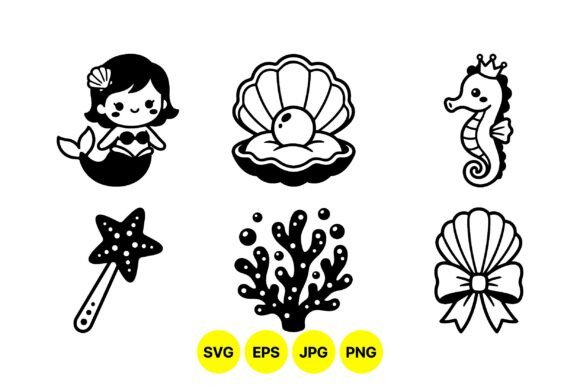 Cute Mermaid Sea Clipart SVG Guide