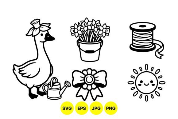 Cute Spring Garden SVG Clipart Guide
