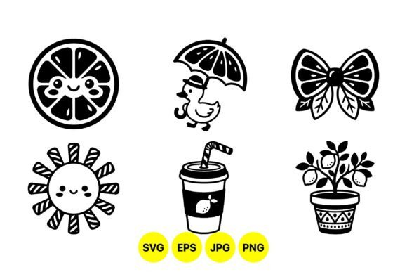 Cute Summer Lemon Clipart Set: A Whimsical Digital Resource for Creators
