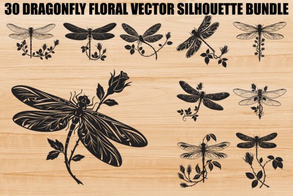 Dragonfly Floral Bundle: 30 Vector Designs