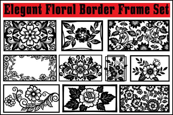 Elegant Floral Border Frame Set Overview
