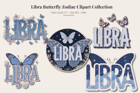 Evaluating the Libra Butterfly Zodiac Clipart Collection for Design Projects
