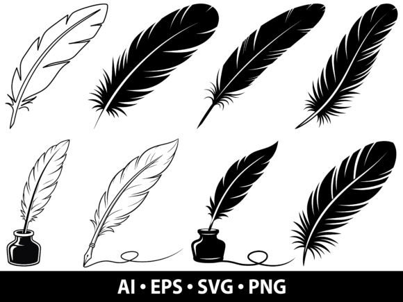 Feather Clipart SVG Bundle: Integrating Elegant Vector Assets into Professional Design Workflows