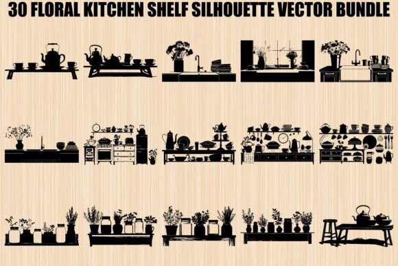 Floral Kitchen Shelf SVG Bundle