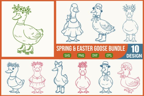 Goose SVG Bundle Spring Easter Goose PNG: Elevating Seasonal Design with Versatile Digital Assets