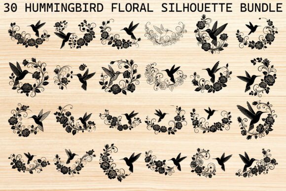 Hummingbird Floral Silhouette Bundle: Elevating DIY Crafts and Professional Design