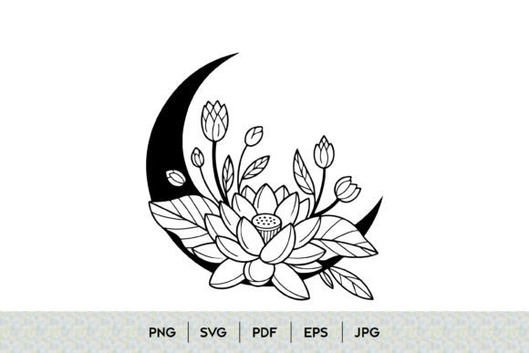Integrating Lotus Moon Floral Line Art Design into Modern Visual Branding and Creative Workflows