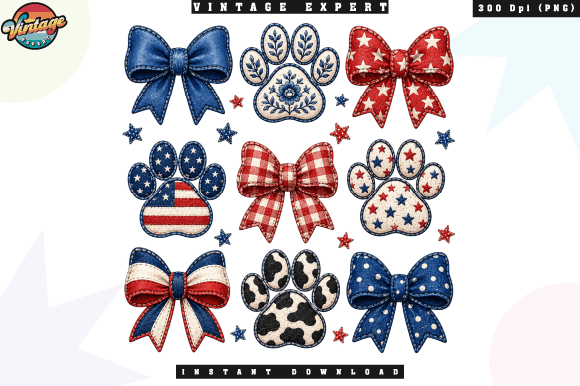 Patriotic Bow and Paw Bundle PNG Guide