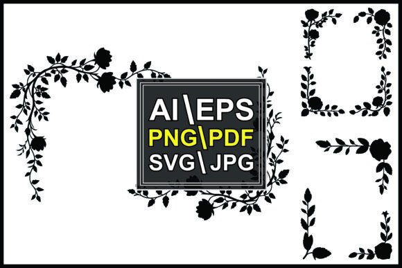 Silhouettes Floral Vine Patterns Roses
