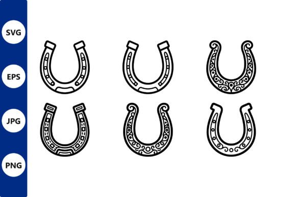 Six Ornate Horseshoe Designs: A Practical Resource for Creators and Makers