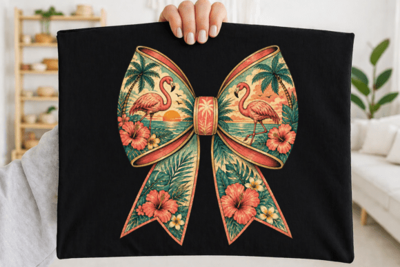 Tropical Flamingo Bow Summer Beach PNG