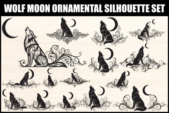 Unleashing Creativity with the Wolf Moon Ornamental Silhouette Set