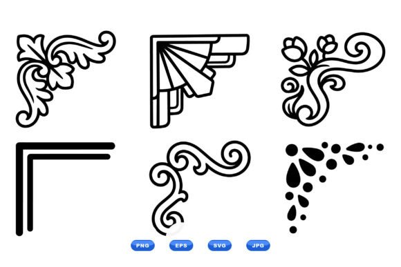 Vintage Corner Ornaments SVG: Elegant Design Assets