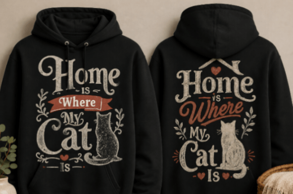Vintage Home Is Where My Cat Is Design